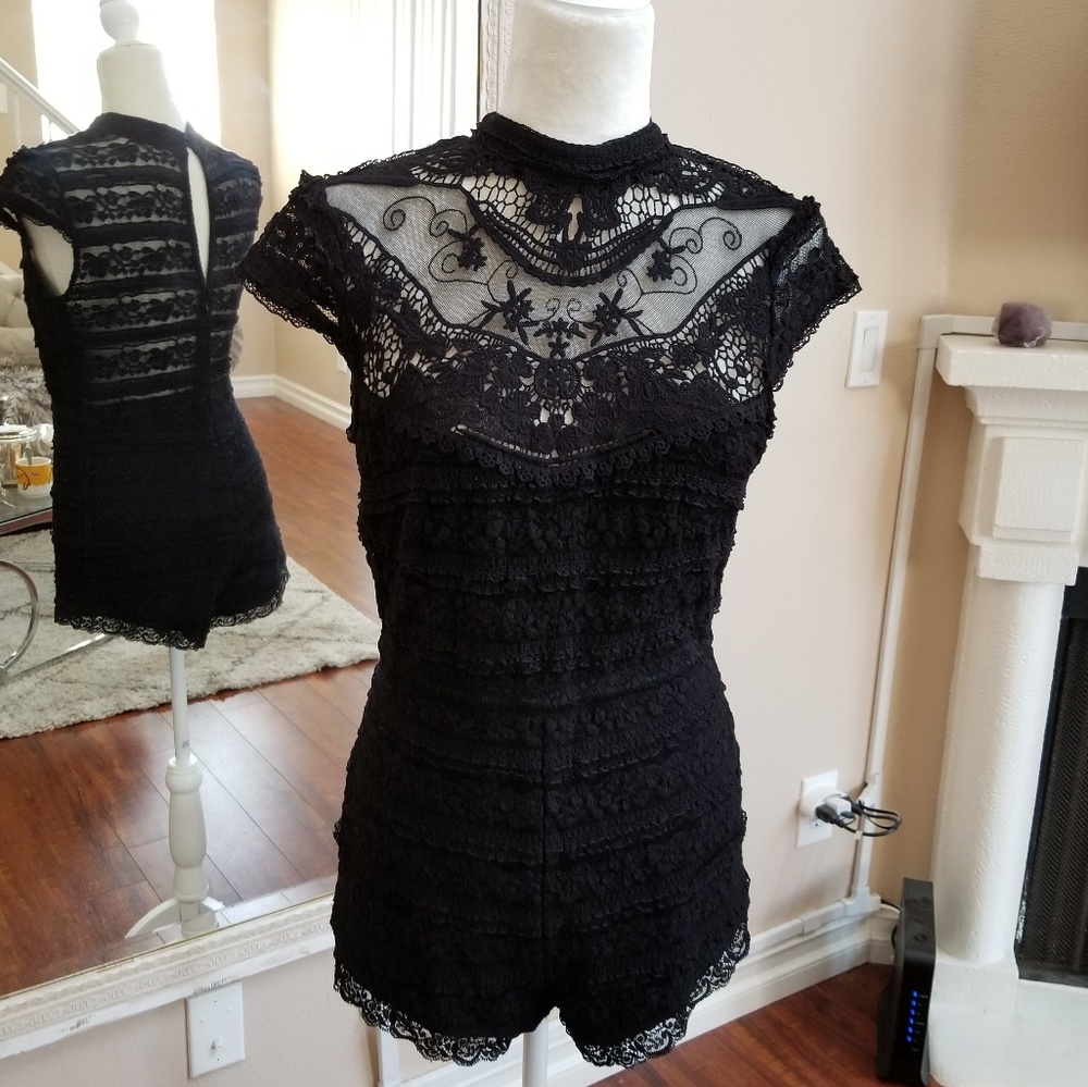 Black laces Romper